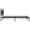 vidaXL Metal Bed Frame without Mattress with Headboard Black 183x213cm