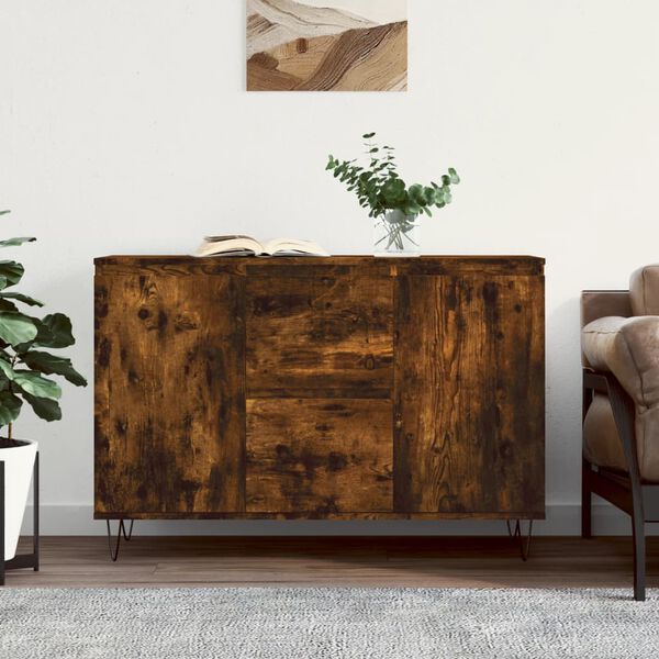 vidaXL Sideboard Smoked Oak 101.5x35x70 cm Engineered Wood
