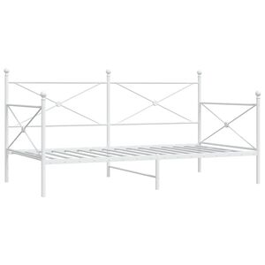 vidaXL Day Bed without Mattress White 107x203 cm Steel
