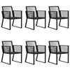vidaXL 7 Piece Garden Dining Set Black PVC Rattan