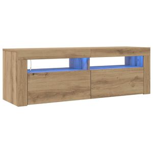 vidaXL TV Cabinet with LED Lights Artisan Oak 120x35x40 cm Engineered Wood