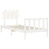 vidaXL Bed Frame without Mattress White Single Solid Wood Pine