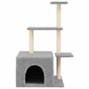 vidaXL Cat Tree with Sisal Scratching Posts Light Grey 110 cm