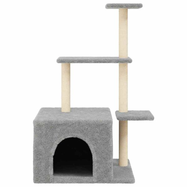 vidaXL Cat Tree with Sisal Scratching Posts Light Grey 110 cm