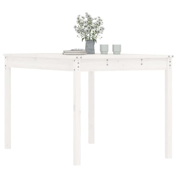 vidaXL Garden Table White 121x82.5x76 cm Solid Wood Pine