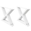 vidaXL Coffee Table Legs 2 pcs White 50x(30-31.3) cm Steel