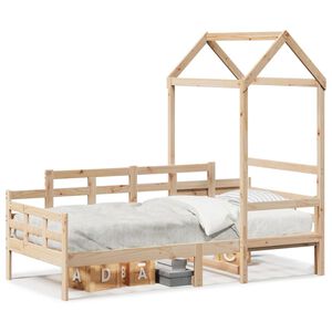 vidaXL Day Bed with Roof without Mattress 90x200 cm Solid Wood