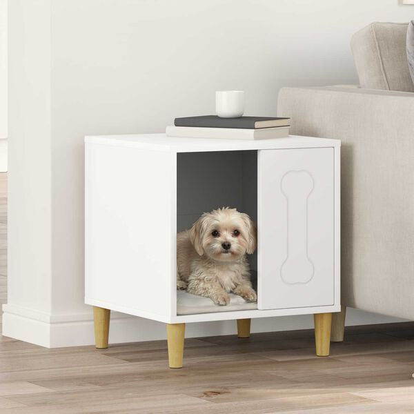 vidaXL Dog House White 44 x 42 x 49 cm Engineered Wood