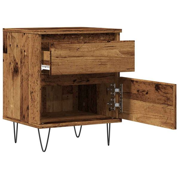 vidaXL Bedside Cabinet Old Wood 40x35x50 cm Engineered Wood