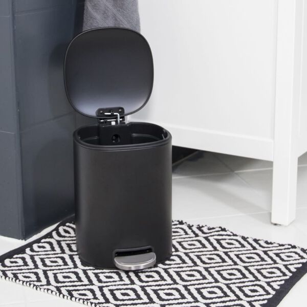 HI Metal Pedal Bin 5 L Black