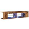 vidaXL TV Cabinet with LED Lights Old Wood 135x39x30 cm Engineered Wood