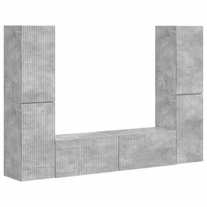 vidaXL TV Cabinet Set 6 pcs Concrete Grey Engineered Wood