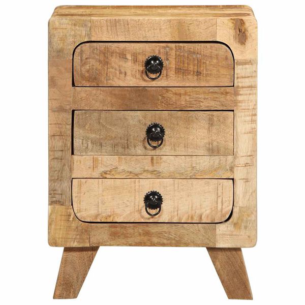 vidaXL Bedside Cabinet 37x32x50 cm Solid Wood Rough Mango