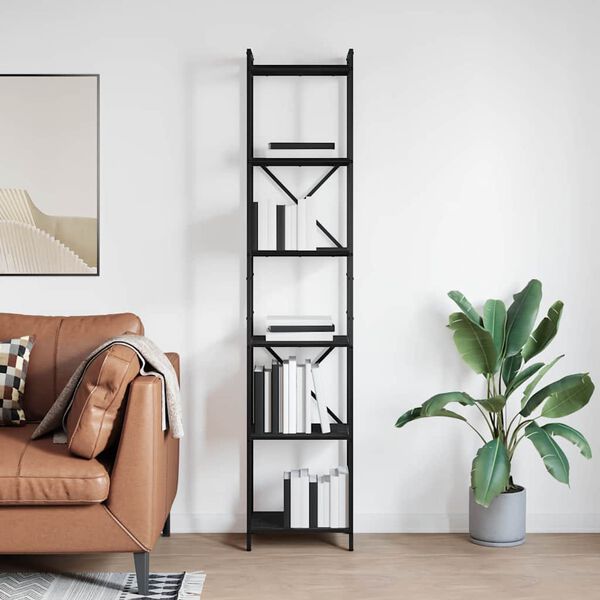 vidaXL Bookshelf Black Oak 40 x 30 x 189.5 cm Engineered Wood