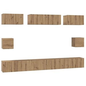 vidaXL TV Cabinet Set Wall-mounted 8 pcs Artisan Oak Engineered Wood