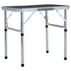 vidaXL Folding Camping Table Grey Aluminium 60x45 cm
