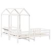 vidaXL Bed and Bench Set with Roof without Mattress White 90x200 cm