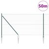 vidaXL Fence Post Green 50 x 1 m (36 mm mesh) Steel and PVC