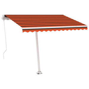 vidaXL Freestanding Manual Retractable Awning 300x250 cm Orange/Brown