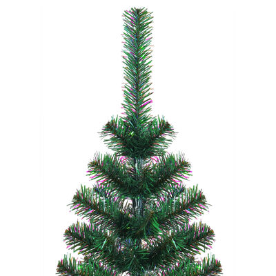 vidaXL Artificial Christmas Tree with Iridescent Tips Green 210 cm PVC