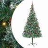 vidaXL Artificial Christmas Tree with Stand Green 210 cm PVC and Steel