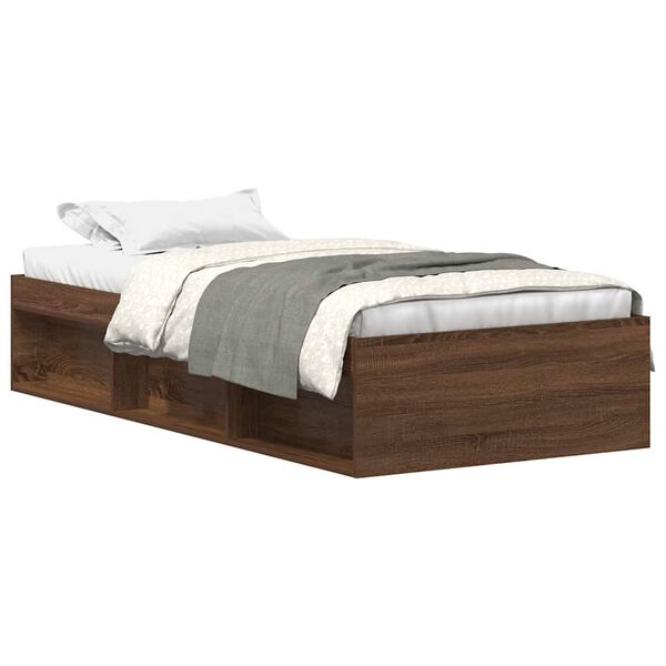 vidaXL Bed Frame without Mattress Brown Oak 90x200 cm