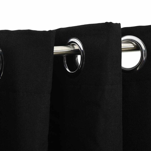 vidaXL Linen-Look Blackout Curtains with Grommets 2pcs Black 140x245cm