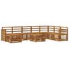 vidaXL Outdoor Sofa Set 9 pcs 8-Seaters Natural Solid Acacia Wood