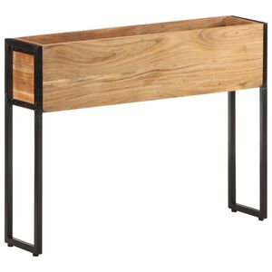 vidaXL Planter | Natural wood with black metal frame