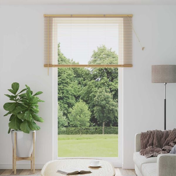 vidaXL Venetian Blind Manual Light Brown with Pattern 213 x 150 cm PVC