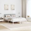 vidaXL Bed frame White and light grey 135 x 190 cm Solid pine wood