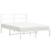 vidaXL Metal Bed Frame without Mattress with Headboard White 140x190cm