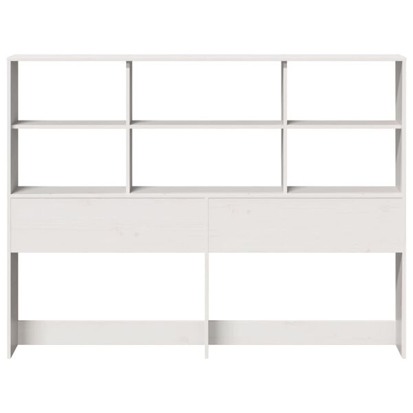 vidaXL Headboard with Storage White 160 cm Solid Wood Pine