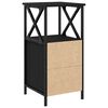 vidaXL Bedside Cabinet with Drawer 2 pcs Black Oak 34 x 35.5 x 70 cm