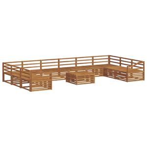 vidaXL Sofa Sets 11 pcs Natural Solid Acacia Wood