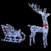 vidaXL Reindeer Pull Sleigh Cold white 70 x 26 x 128.5 cm Acrylic