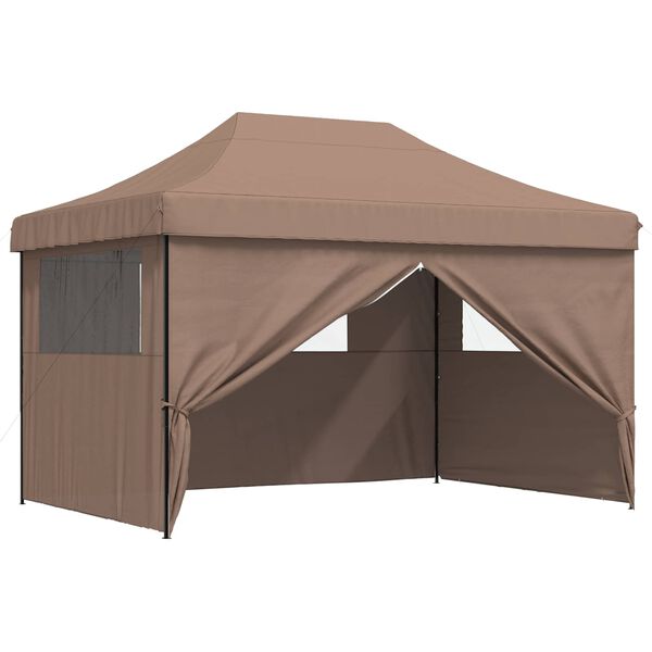 vidaXL Party Tent Folding Brown 279 x 410 x 315 cm Oxford Fabric
