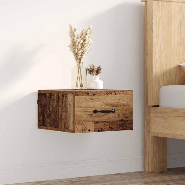 vidaXL Bedside Cabinet Old Wood 35 x 35 x 20 cm Engineered Wood