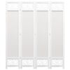vidaXL 4-Panel Room Divider Cream 140x165 cm Fabric