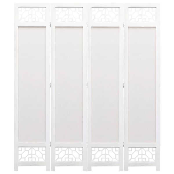vidaXL 4-Panel Room Divider Cream 140x165 cm Fabric