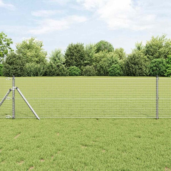 vidaXL Welded Wire Fence Silver 0.6 x 10 m