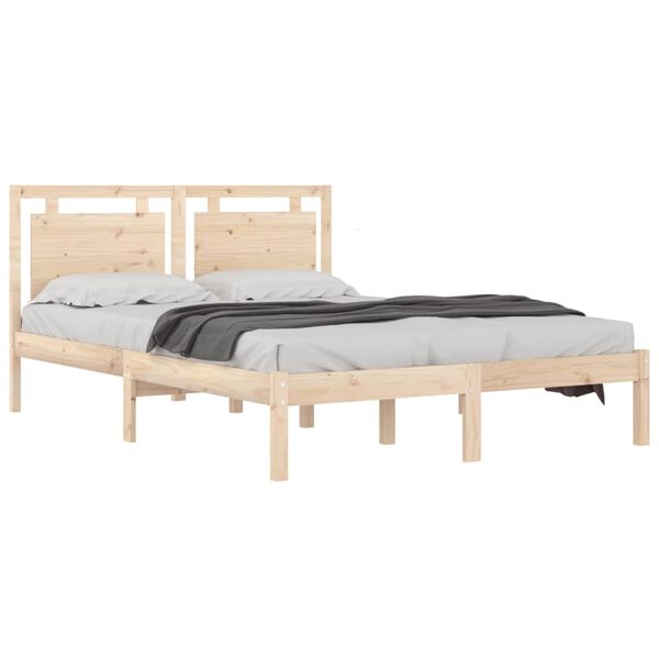vidaXL Bed Frame without Mattress 150x200 cm King Size Solid Wood