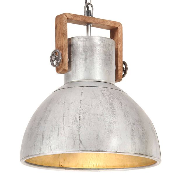 vidaXL Industrial Hanging Lamp 25 W Silver Round 40 cm E27
