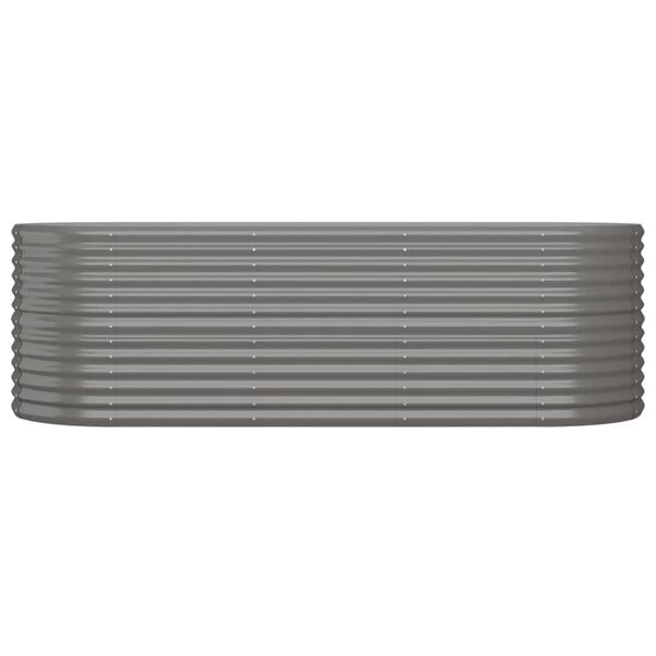 vidaXL Garden Raised Bed Galvanised Steel 224x80x68 cm Grey