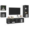 vidaXL 4 Piece TV Cabinet Set Grey Engineered Wood