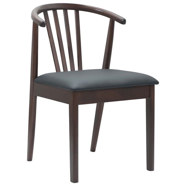 vidaXL Dining Chair 2 pcs Light Brown and Black Solid Rubberwood