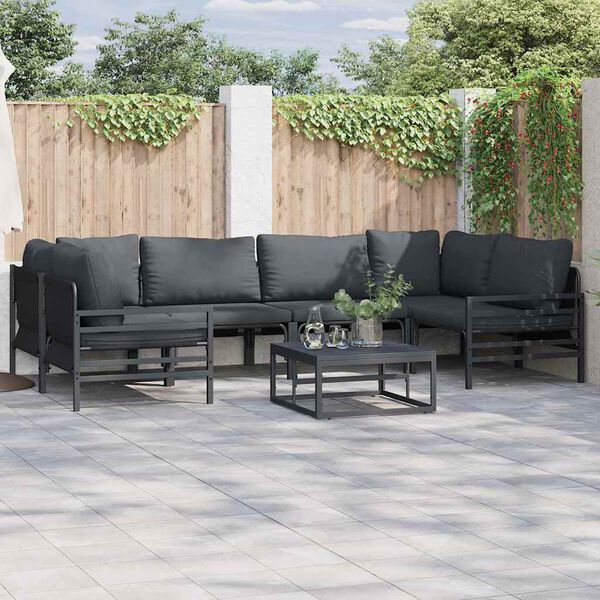 vidaXL Garden Sofa Set Anthracite Steel