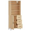 vidaXL Highboard Sonoma Oak 69.5x34x180 cm Engineered Wood