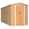 vidaXL Garden Shed Light Brown 192x440x223 cm Galvanised Steel