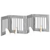 vidaXL Foldable Dog Gate with Stands 4 pcs Grey Sonoma 241 cm